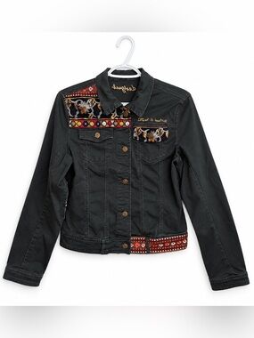 Desigual Embroidered Sequin Jacket Women’s EU40 (M 8-10) Boho Festival Eclectic